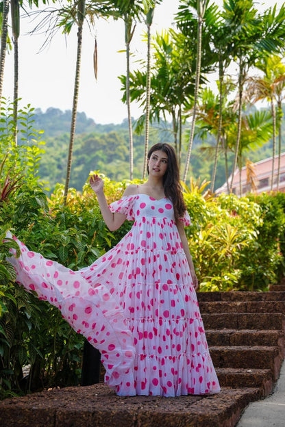 Elf polka dot georgette dress