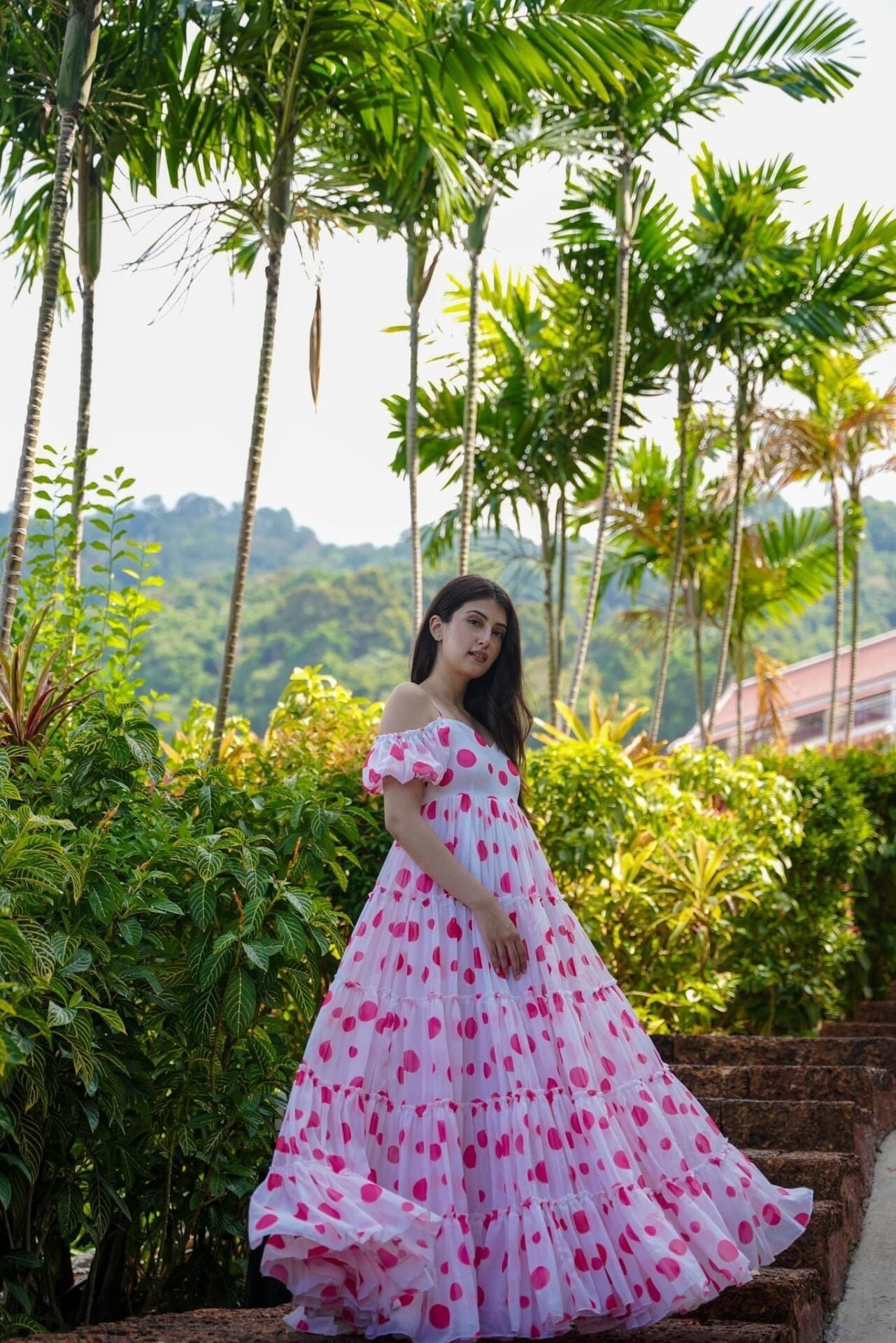 Elf polka dot georgette dress