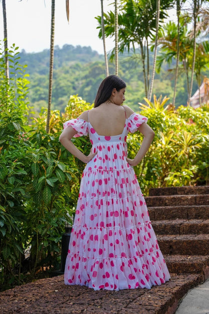 Elf polka dot georgette dress