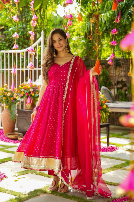 Phoolkari Organza Suit Set