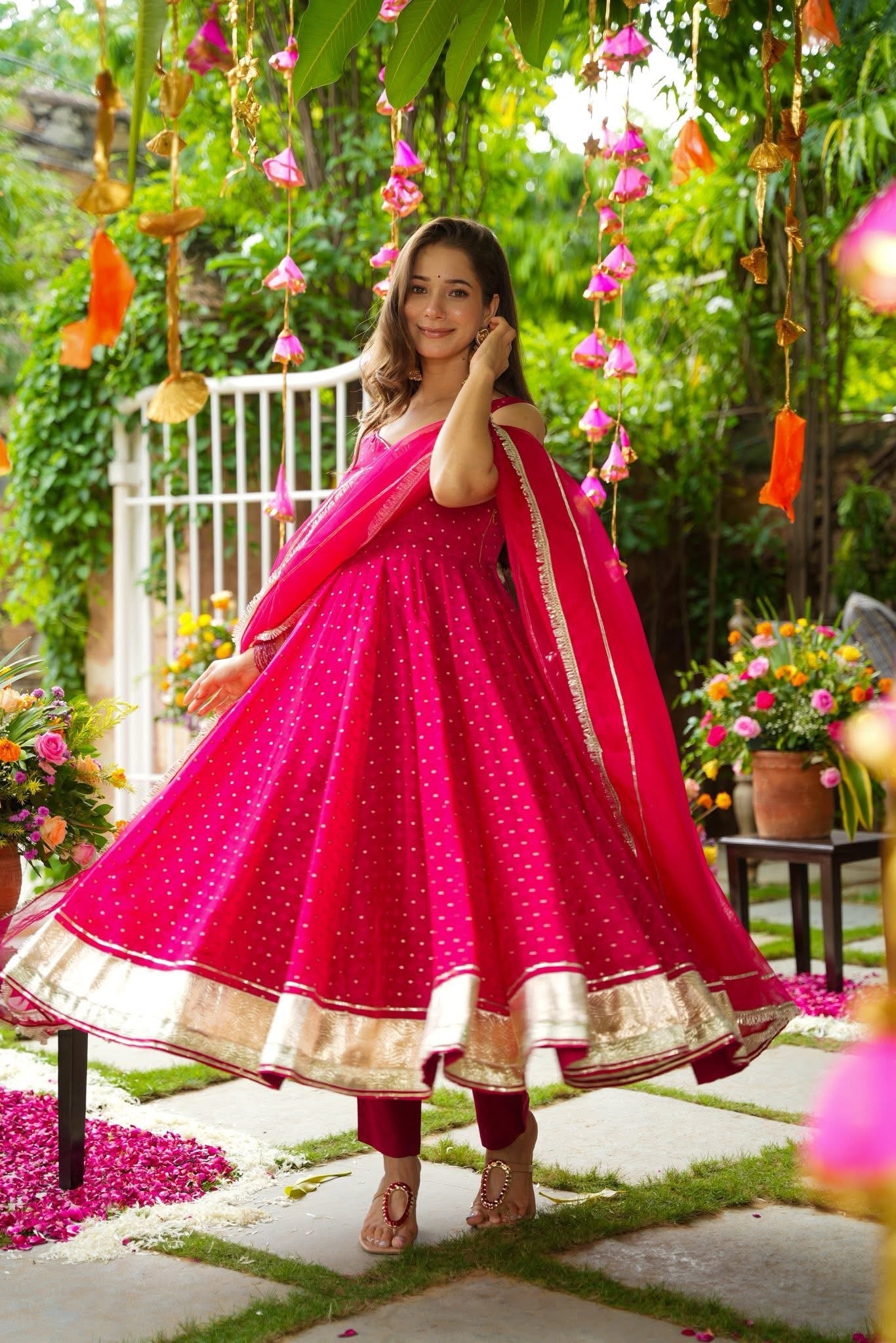 Phoolkari Organza Suit Set