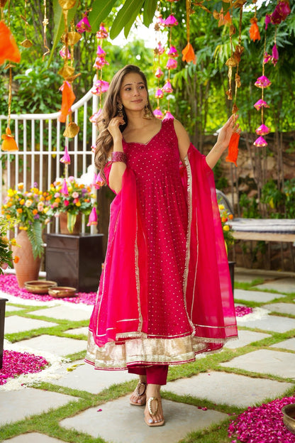 Phoolkari Organza Suit Set