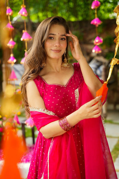 Phoolkari Organza Suit Set