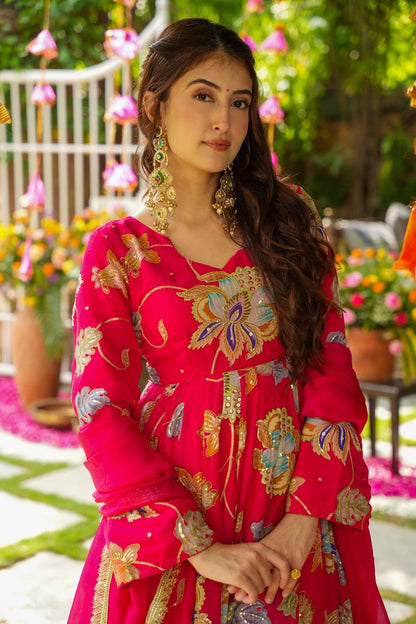 Festive Firoza Organza Suit Set