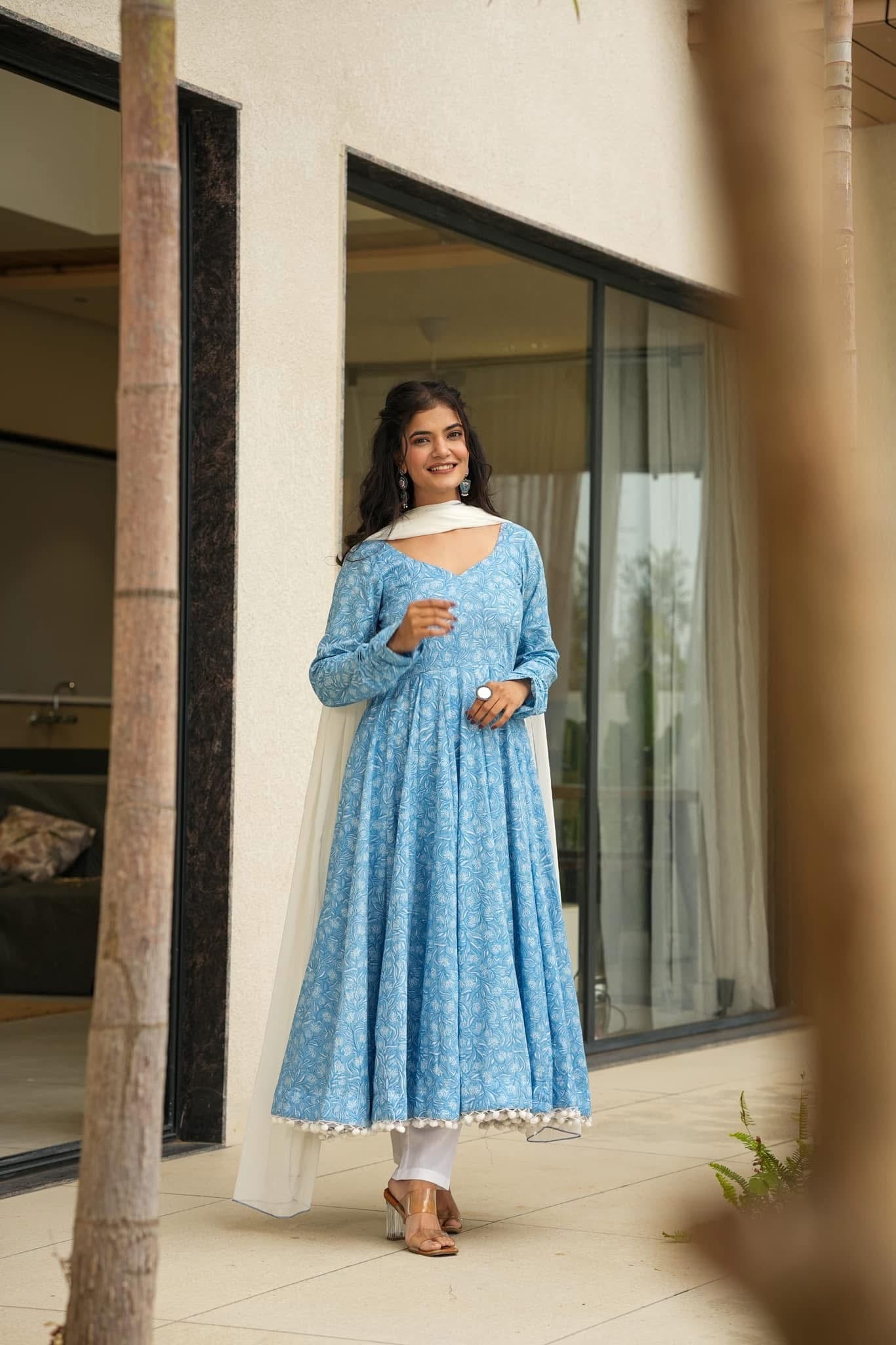 carolina blue cotton suit set