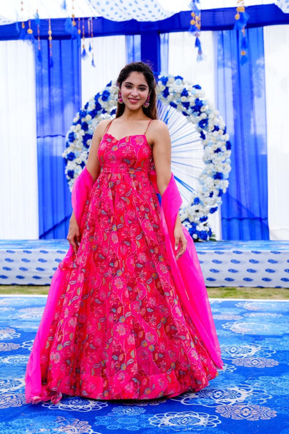 blushing blossoms pink organza dress