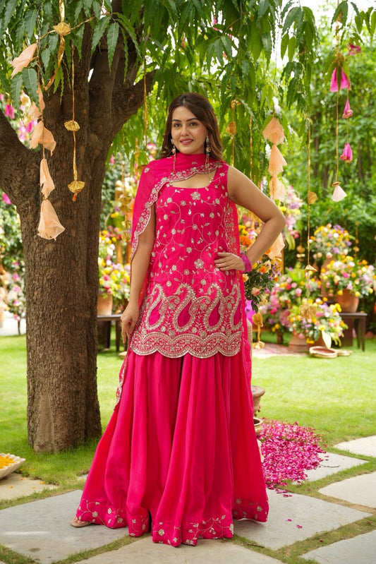 Sora Pink Sharara Set