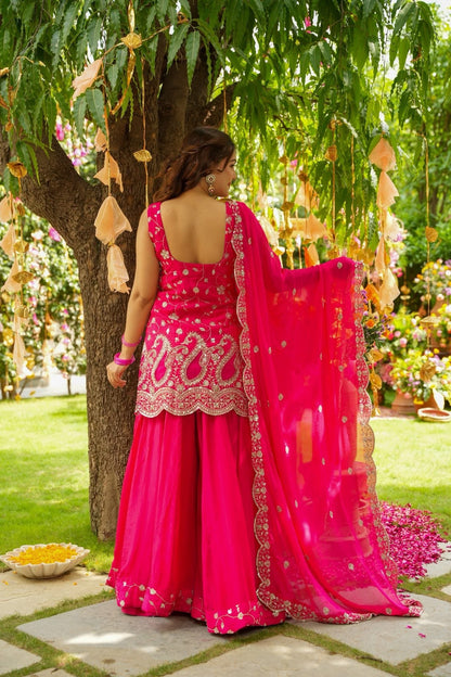 Sora Pink Sharara Set