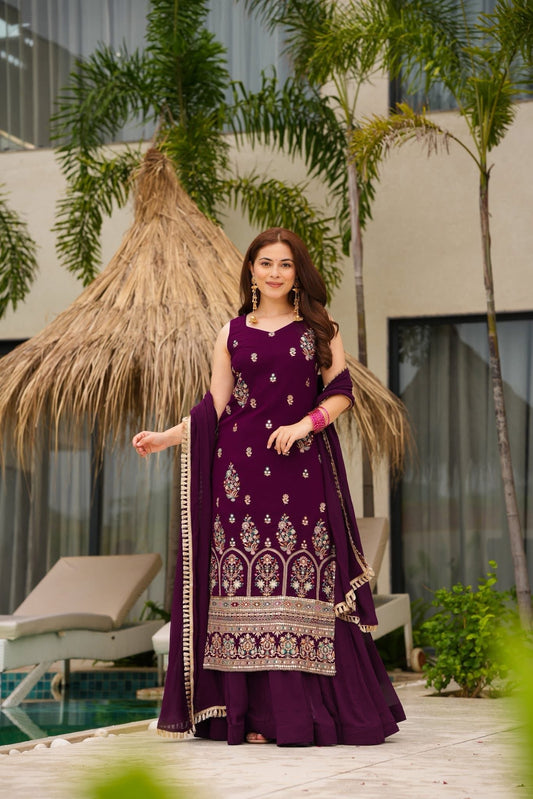 Nawabiyat Purple Festive Kurta Set