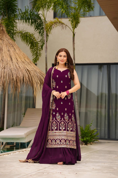 Nawabiyat Purple Festive Kurta Set