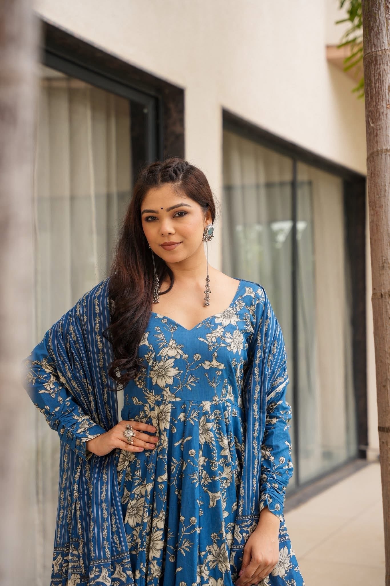 Ishya Blue Cotton Suit Set