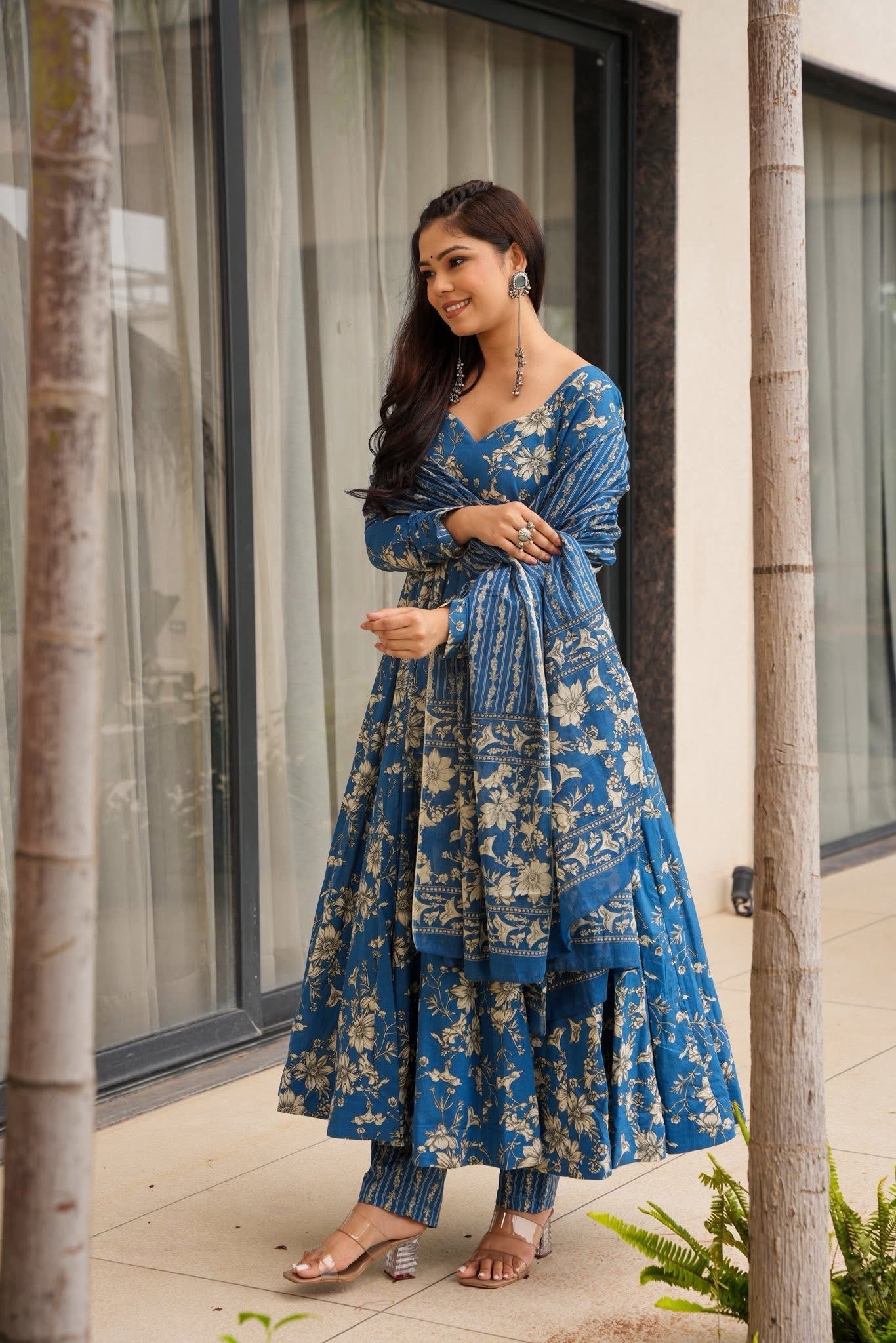 Ishya Blue Cotton Suit Set