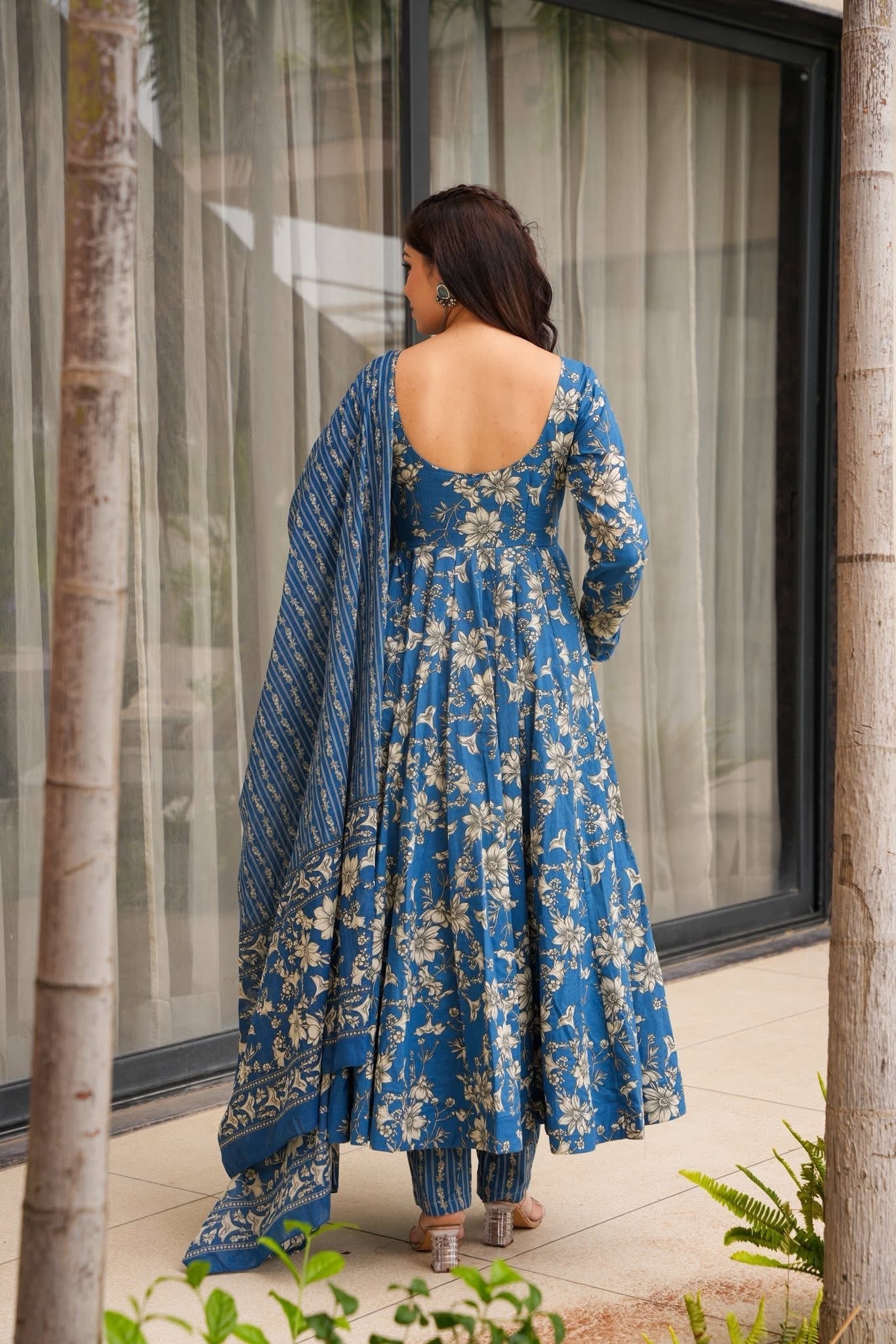 Ishya Blue Cotton Suit Set