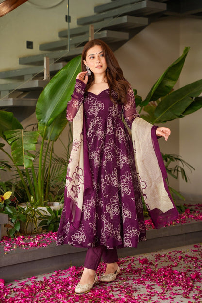 Aristea Floral Organza Suit Set