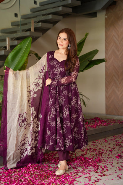 Aristea Floral Organza Suit Set