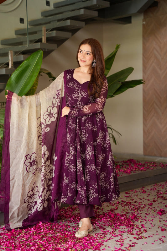 Aristea Floral Organza Suit Set