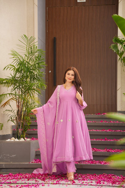 Lilac Zeen Crushed Tissue Suit Set