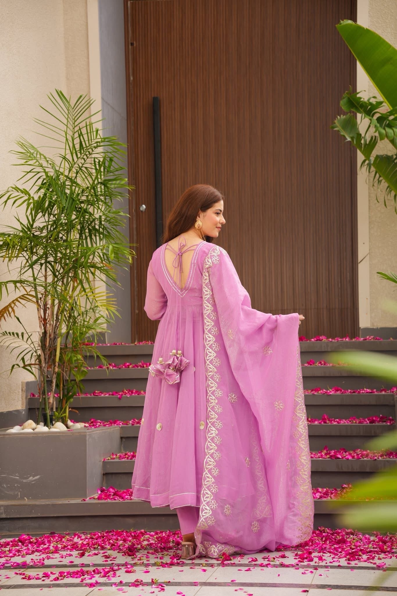 Lilac Zeen Crushed Tissue Suit Set