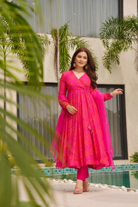 Azira Pink Organza Suit Set