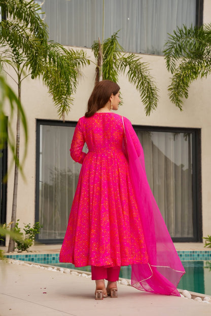 Azira Pink Organza Suit Set