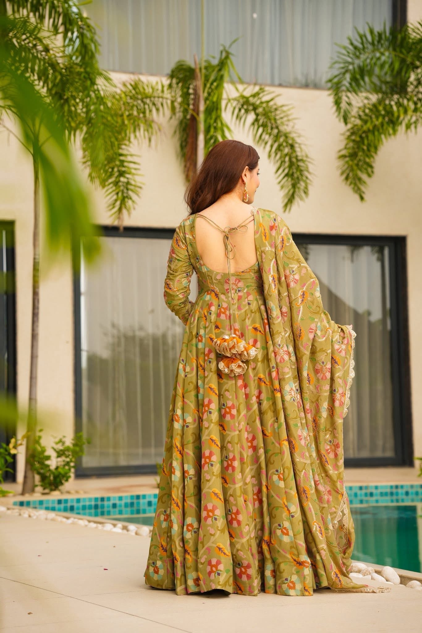 Aveline Tissue Silk Wedding Wear Maxi Set