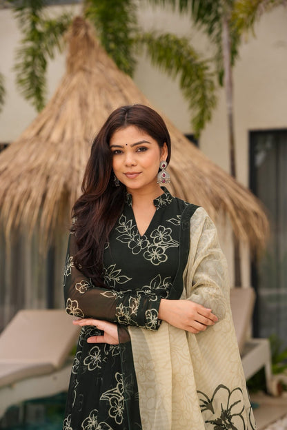 Reyani Black Organza Suit Set