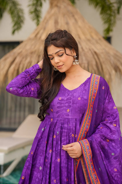 Mridya Silk Anarkali Suit Set with Dupatta