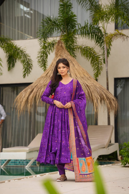 Mridya Silk Anarkali Suit Set with Dupatta