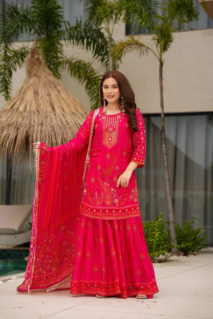 Tvesha Chinon Festive Kurta Set