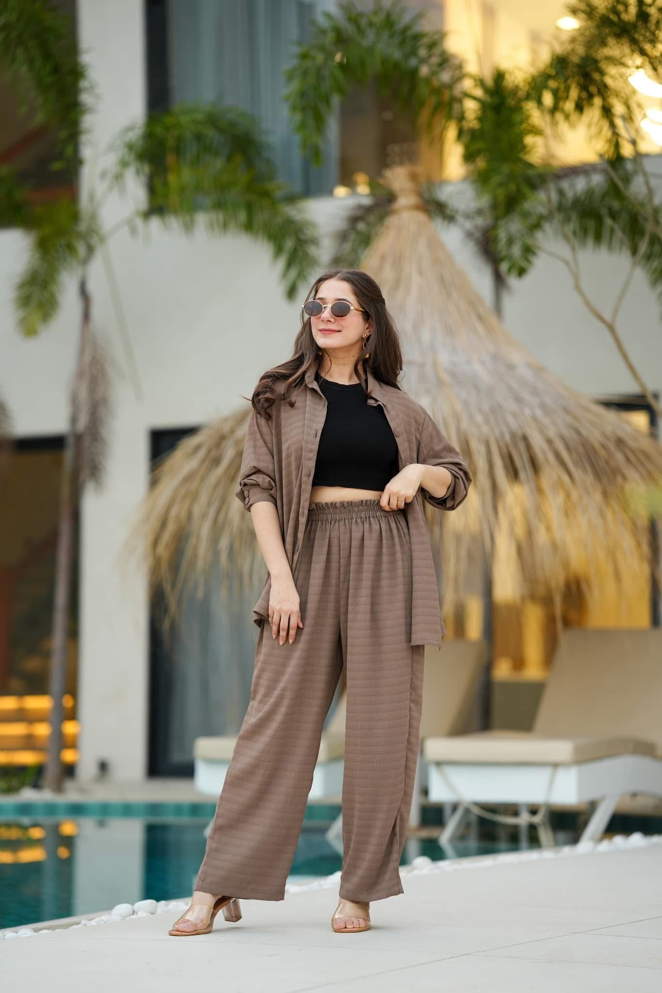 zendra brown co-ord set