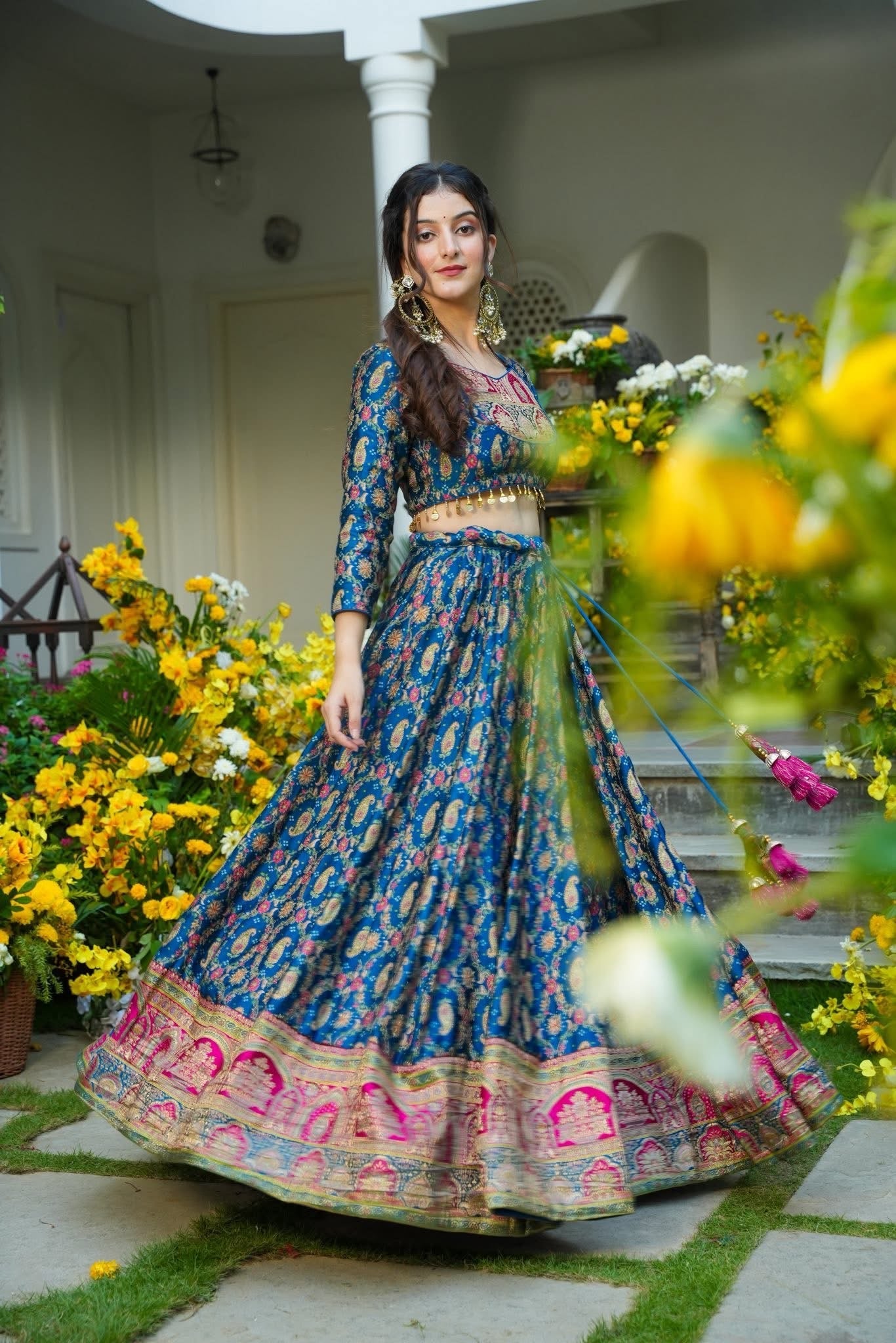 Raanya Blue Lehenga Choli Set