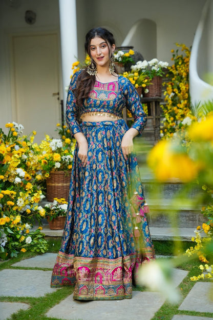 Raanya Blue Lehenga Choli Set