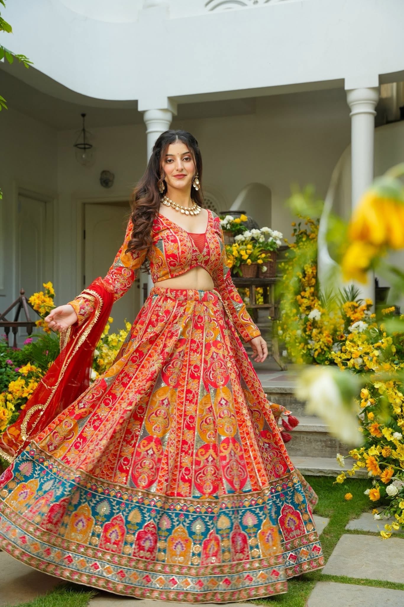 Vyomika Red Heavy Wedding Lehenga Set