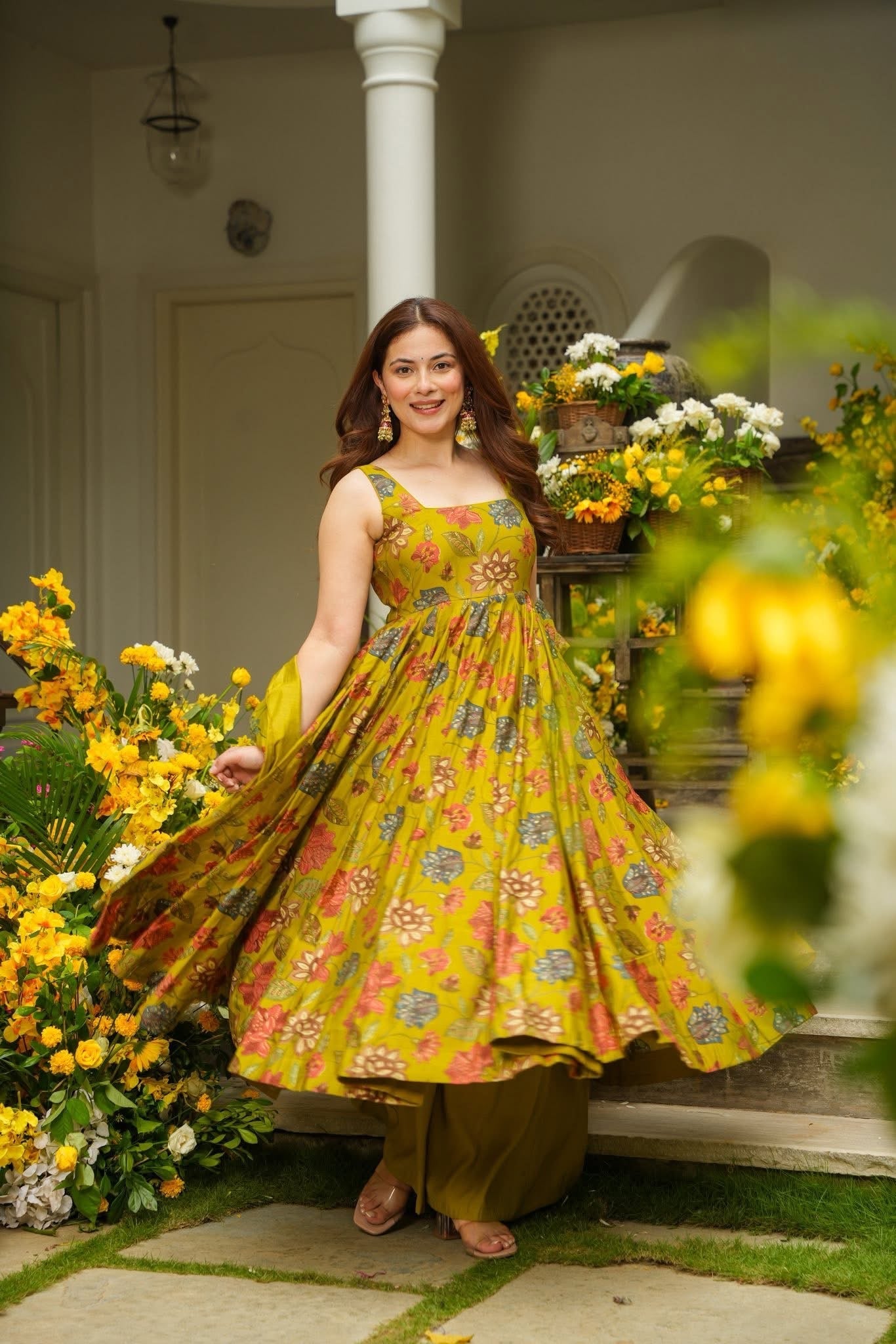 Dijon Printed Muslin Anarkali Suit Set