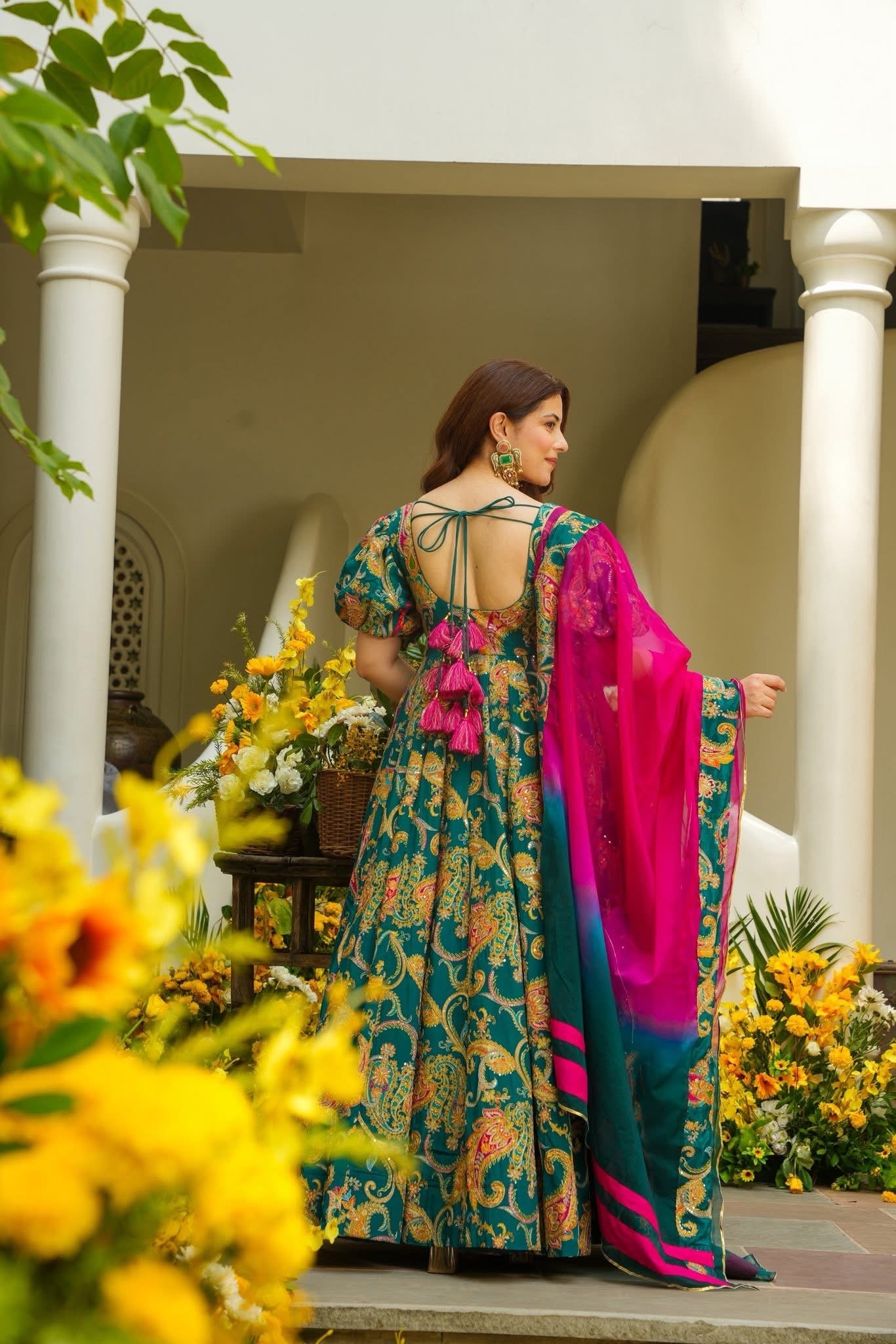 Qamrina Multicolored Embroidered Heavy Maxi Set