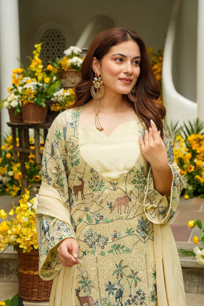 Chaitali White Festive Kurta Set