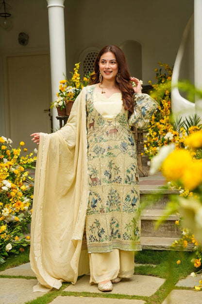 Chaitali White Festive Kurta Set