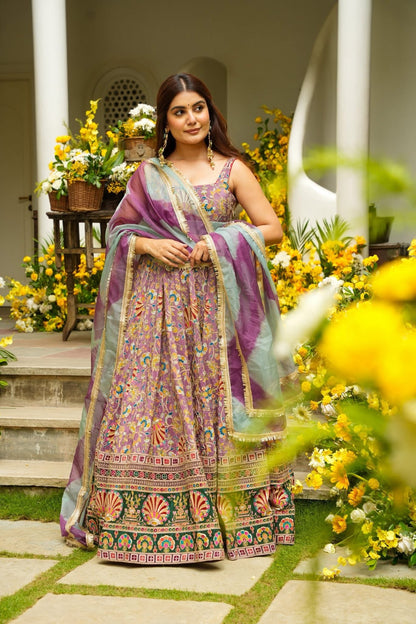 Shringaar Sheeshmahal Purple Weddng Maxi Set