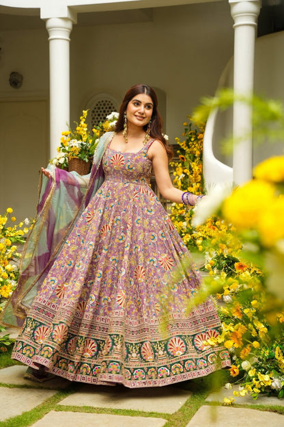 Shringaar Sheeshmahal Purple Weddng Maxi Set