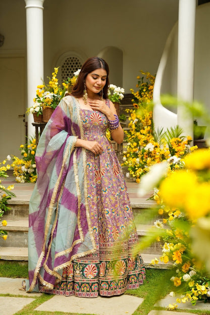 Shringaar Sheeshmahal Purple Weddng Maxi Set