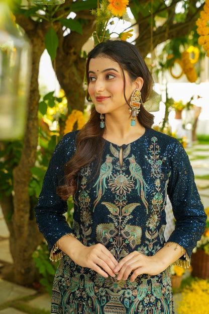 Siddhika Blue Wedding Wear Co-Ord Set