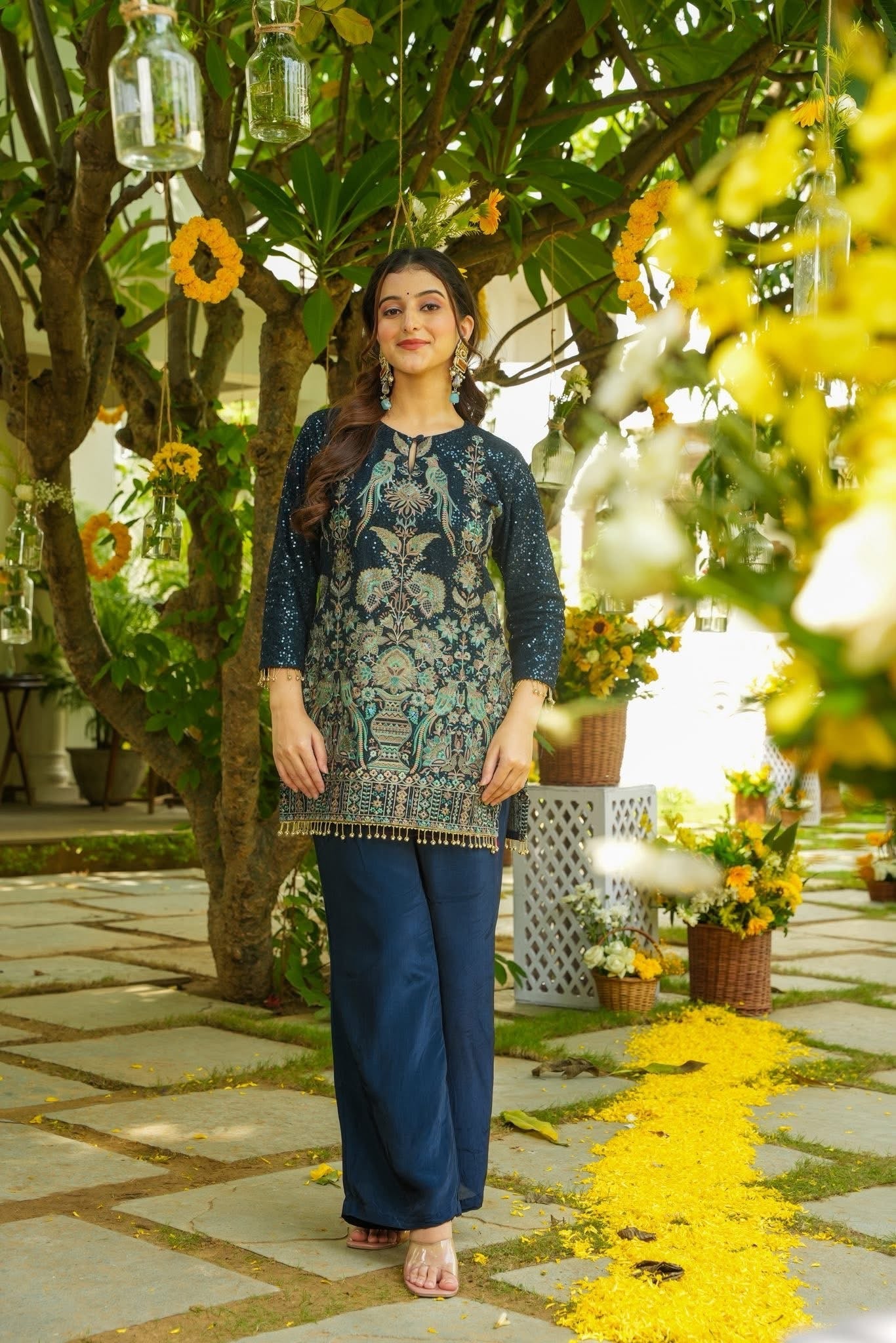 Siddhika Blue Wedding Wear Co-Ord Set