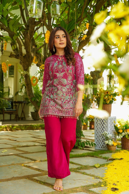 Zlitzara Magenta Wedding Wear Co-Ord Set