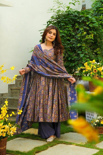 Abhiruchi Blue Muslin Suit Set