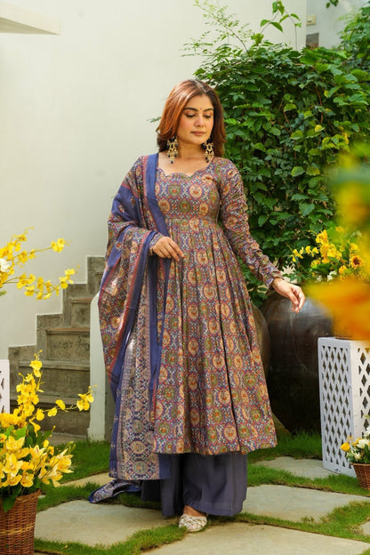 Abhiruchi Blue Muslin Suit Set