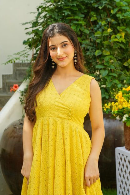 Fairy Yellow Cotton Kurta Set