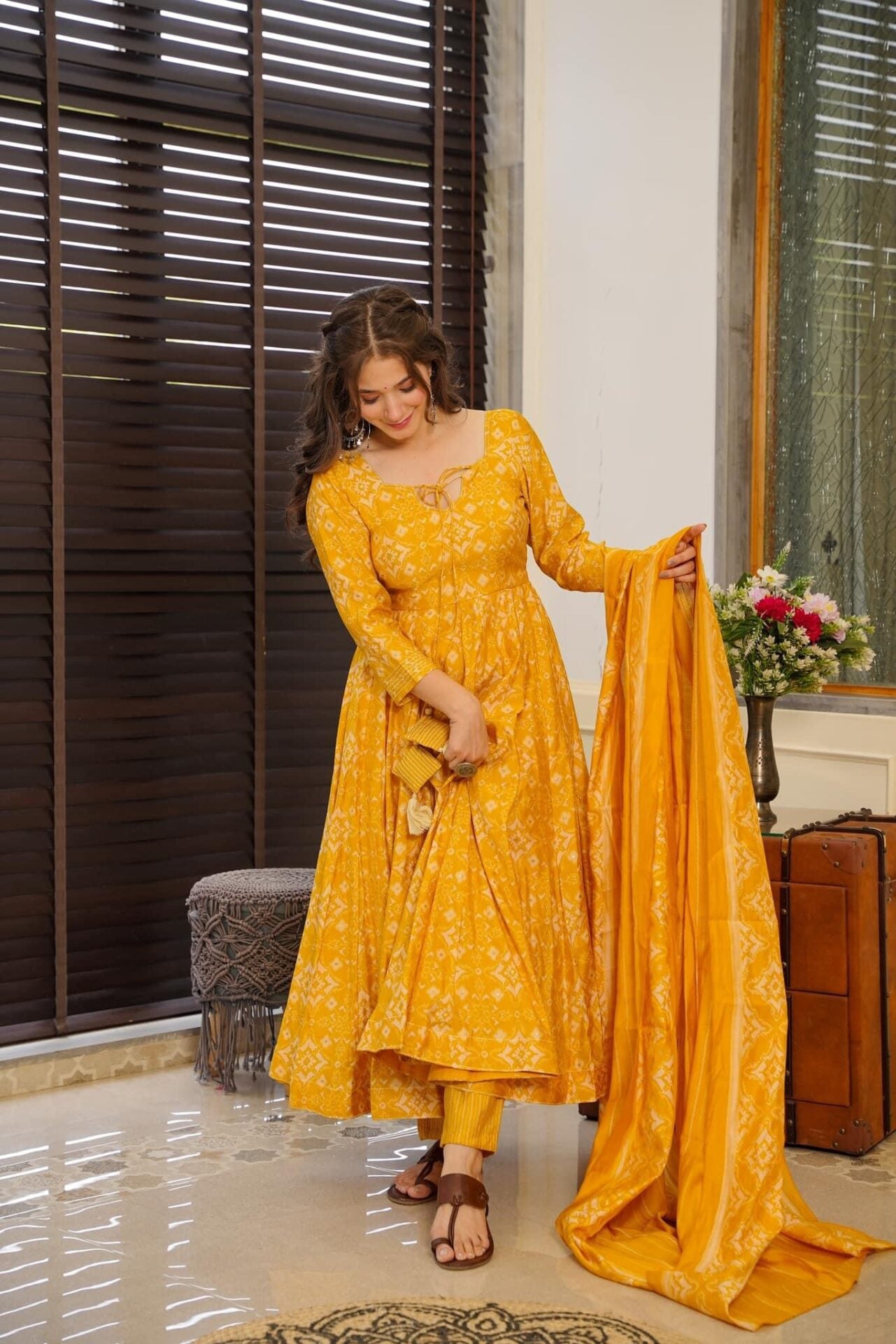 rutvi yellow suit set