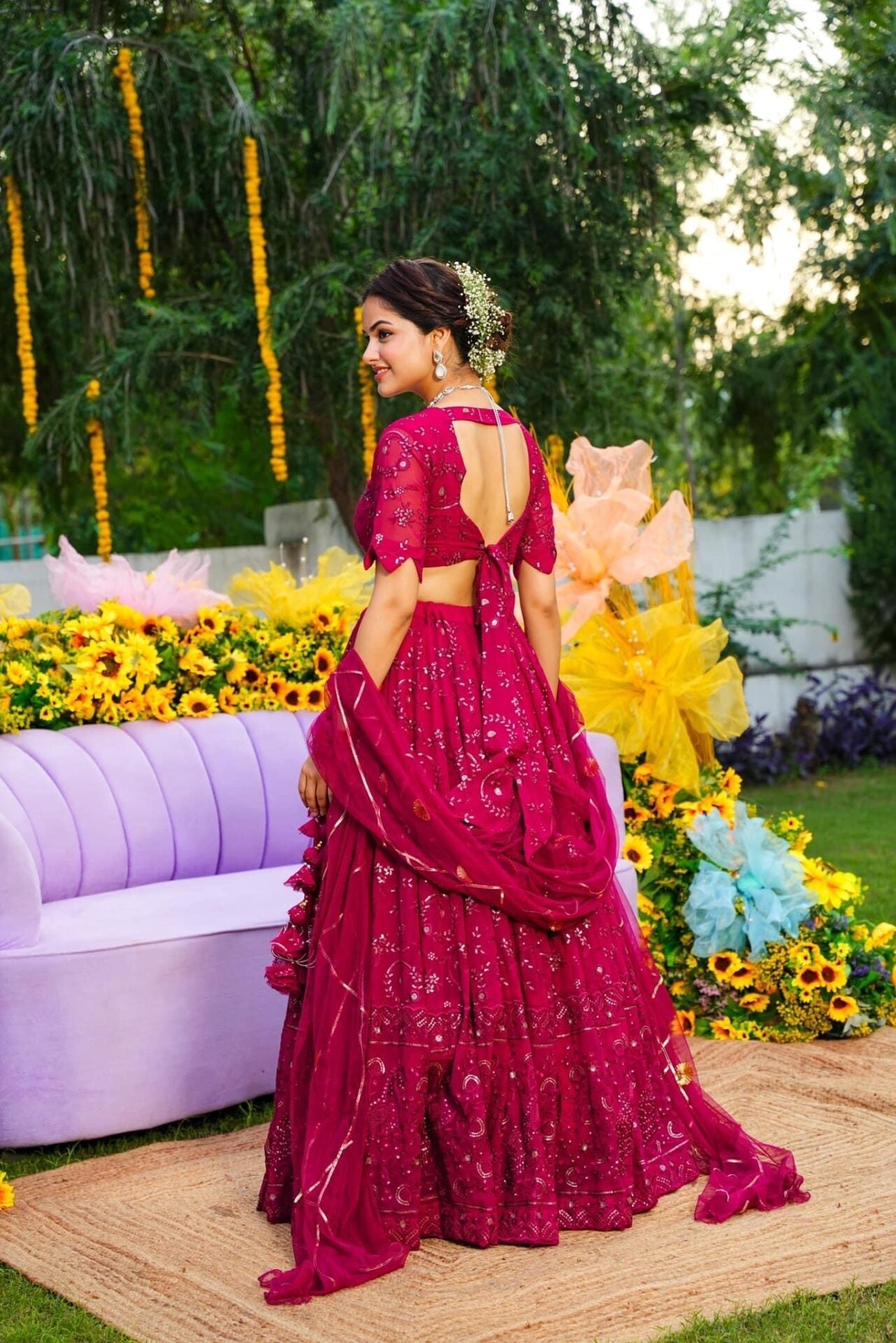 Berry Blush Georgette Lehenga Choli Set