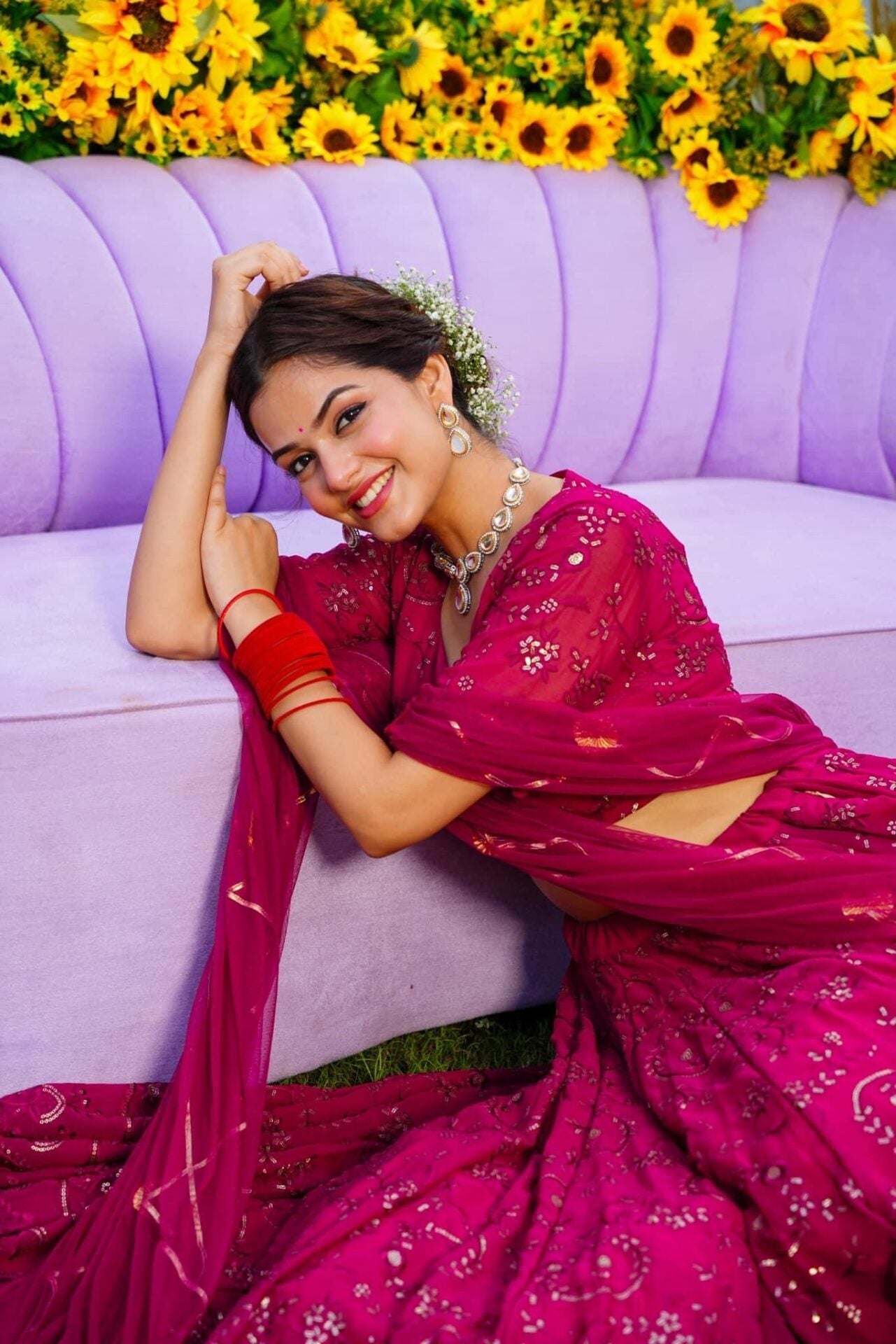 Berry Blush Georgette Lehenga Choli Set