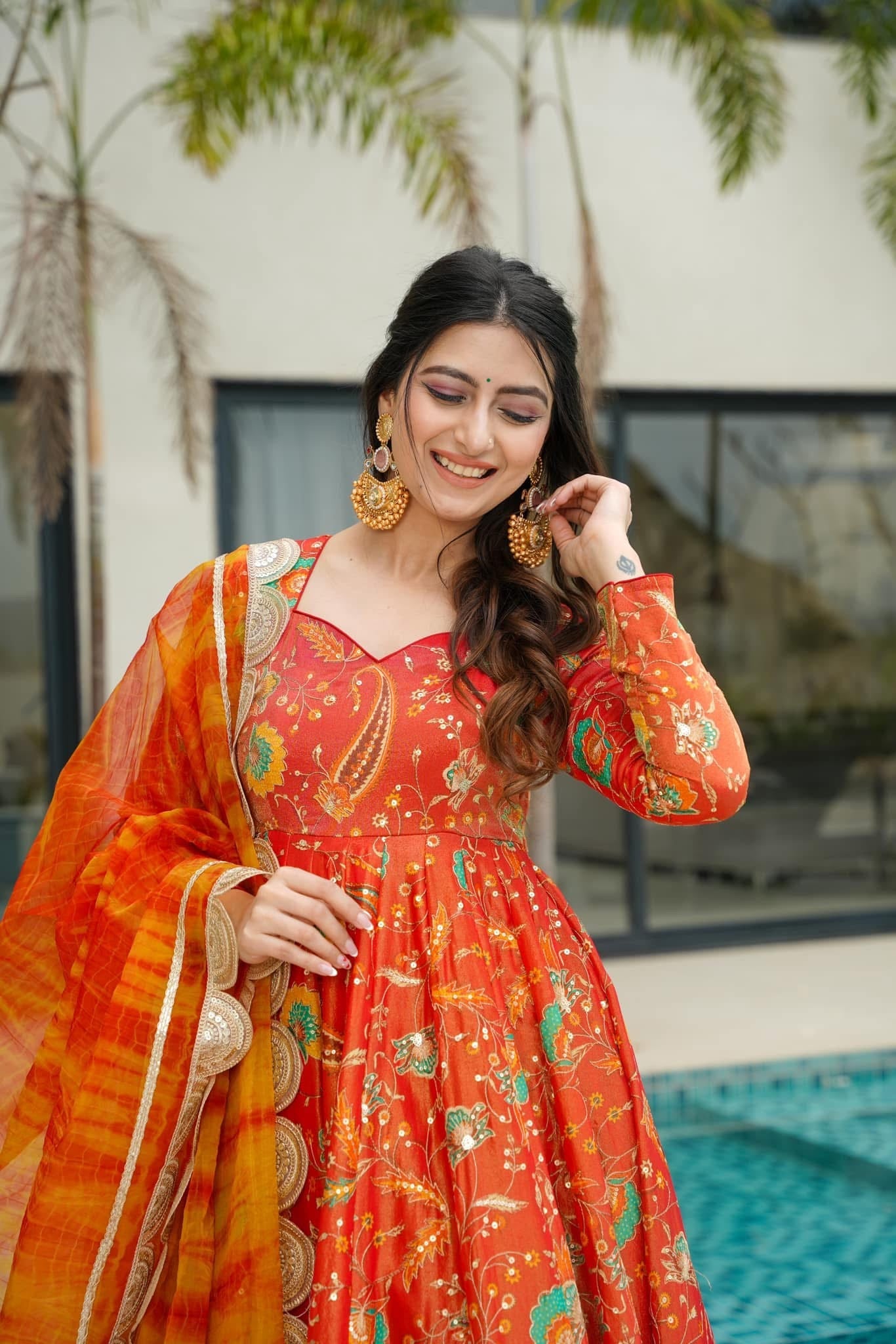 Autumn Blaze Orange Maxi Set